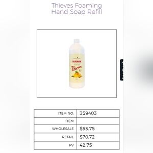 Young Living Thieves Foaming Hand Soap Refill